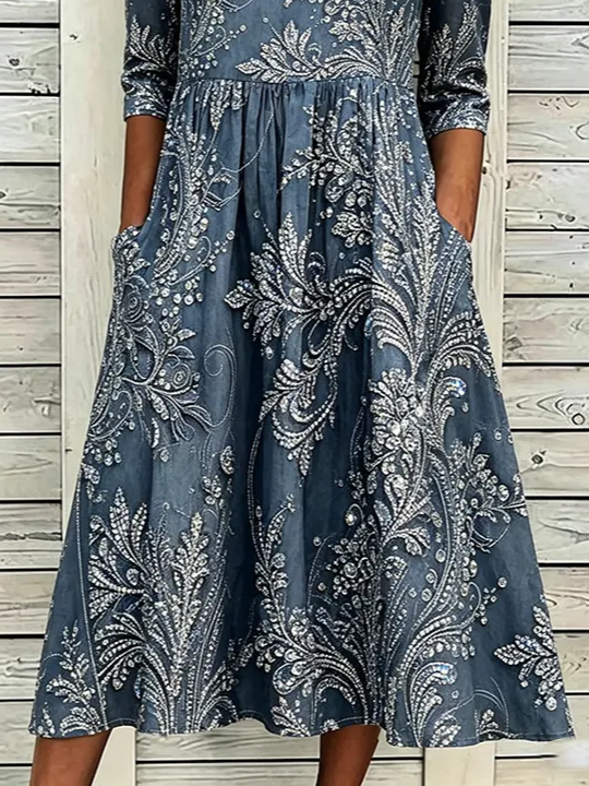 Women Floral Summer Printing Dress 