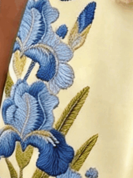 Women Floral Summer Dress V Neck Sl