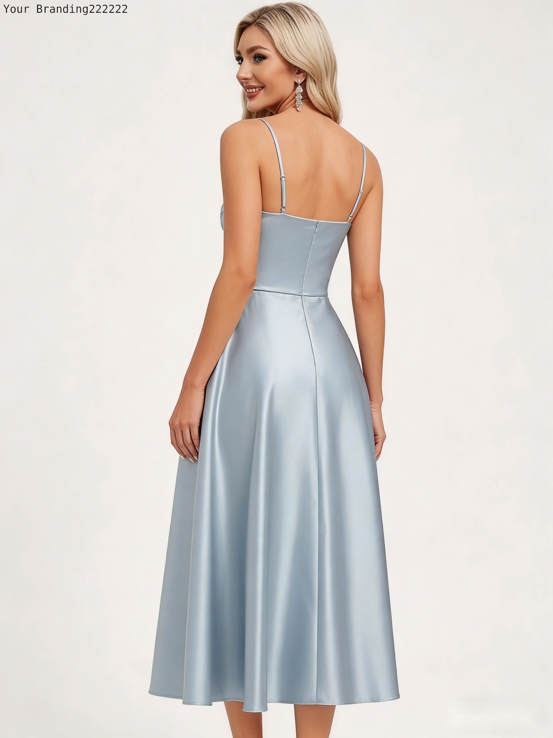 [Copy]Midi Dress in Crepe Sliver