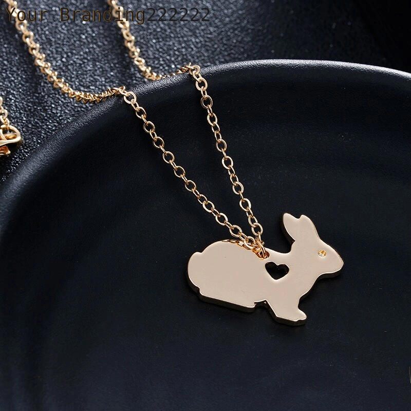Animal Rabbit Necklace Easter Basket Pet Bunny Pendant Charm Fashion Jewelry For women men Easter gifts