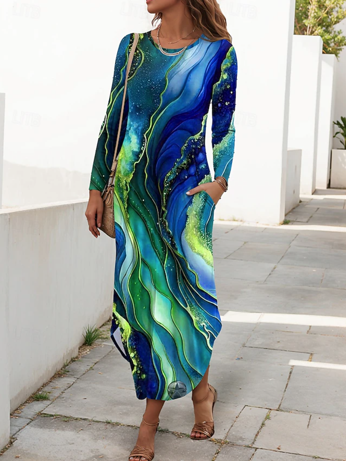 Blue - Women Striped Spring/Fall Dress Cre