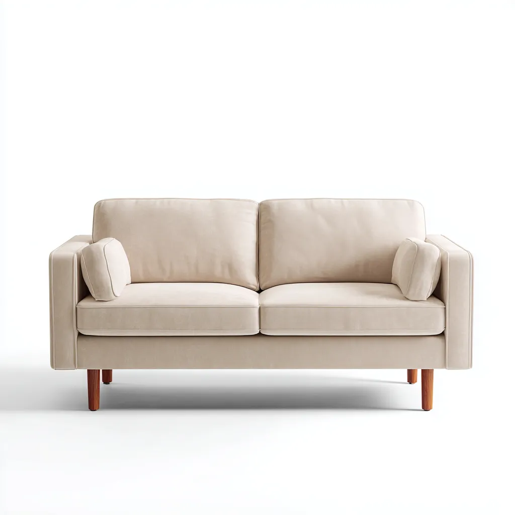 Divano A Due Posti Velluto 170x82x80 Cm - Beige - Adatto Per Soggiorno - Design Moderno-Reststa