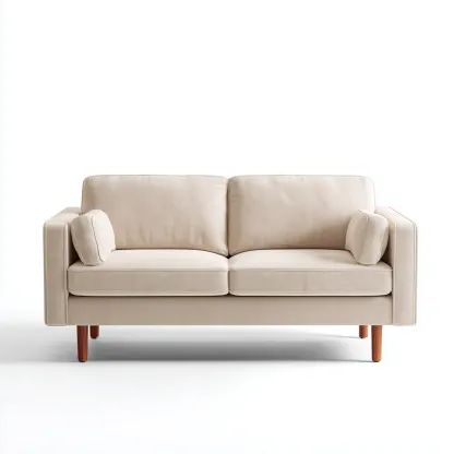 Divano A Due Posti Velluto 170x82x80 Cm - Beige - Adatto Per Soggiorno - Design Moderno-Reststa