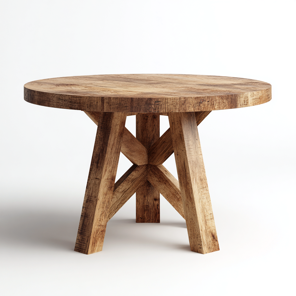 Tavolo Da Pranzo In Legno Massello 110X110X76 Cm - Legno Rustico - Stile Rustico - Per Sala Da Pranzo-Reststa