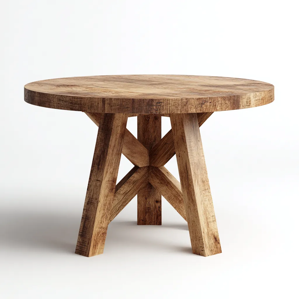 Tavolo Da Pranzo In Legno Massello 110X110X76 Cm - Legno Rustico - Stile Rustico - Per Sala Da Pranzo-Reststa