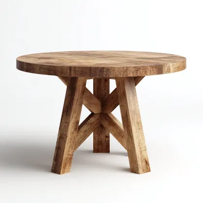 Tavolo Da Pranzo In Legno Massello 110X110X76 Cm - Legno Rustico - Stile Rustico - Per Sala Da Pranzo-Reststa