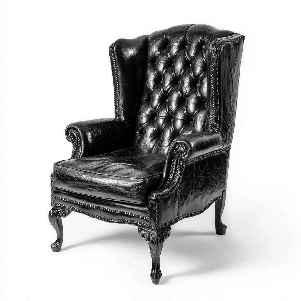 Poltrona Pelle 98x90x118 Cm - Nero - Adatta Per Soggiorno - Design Classico-Reststa