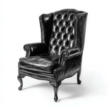 Poltrona Pelle 98x90x118 Cm - Nero - Adatta Per Soggiorno - Design Classico-Reststa