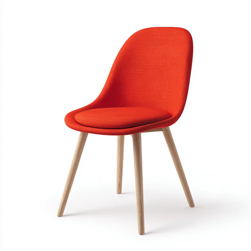 Sedia Da Pranzo In Tessuto 49X51X84 Cm - Rosso - Design Moderno Per Sala Da Pranzo-Reststa