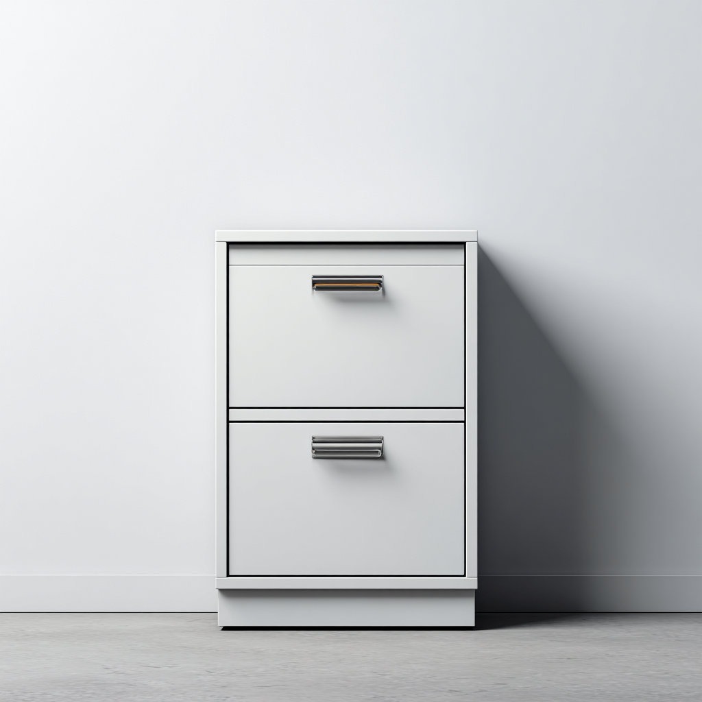 Armadio Per Ufficio In Metallo 45x55x75 Cm - Bianco - Con Vano Scorrevole Per Archiviazione-Reststa