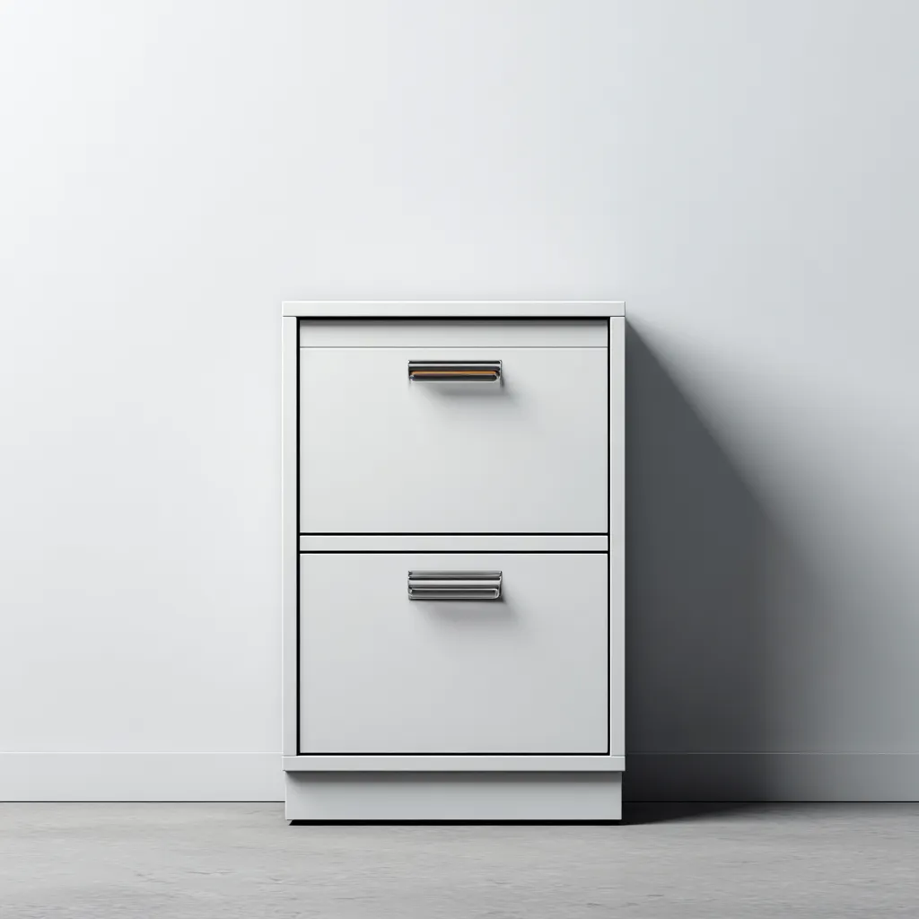 Armadio Per Ufficio In Metallo 45x55x75 Cm - Bianco - Con Vano Scorrevole Per Archiviazione-Reststa