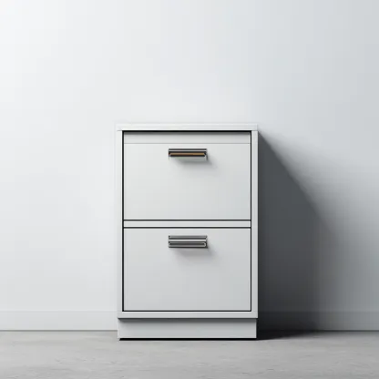 Armadio Per Ufficio In Metallo 45x55x75 Cm - Bianco - Con Vano Scorrevole Per Archiviazione-Reststa