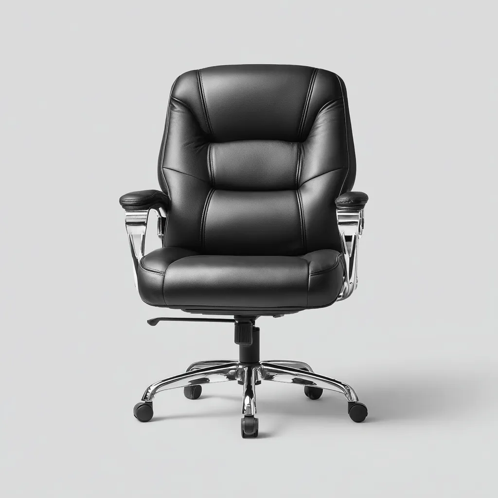 Sedia Da Ufficio In Pelle 66X70X114 Cm Nera Per Ufficio - Design Ergonomico-Reststa