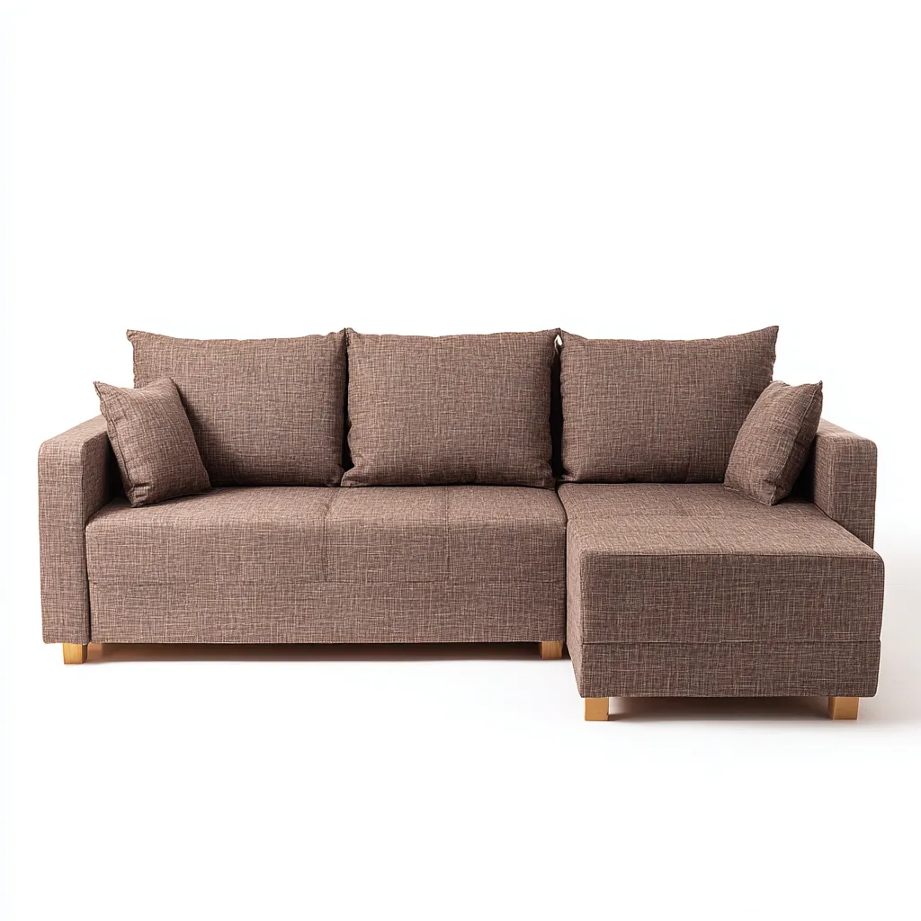 Divano Angolare Tessuto 255X160X82 Cm - Marrone - Adatto Per Soggiorno - Design Moderno-Reststa