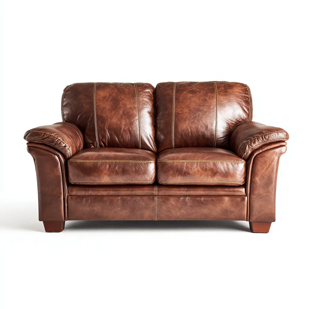 Divano A Due Posti Pelle 168x92x90 Cm - Marrone - Adatto Per Soggiorno - Stile Classico-Reststa