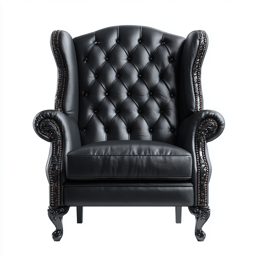 Poltrona Pelle 100x92x120 Cm - Nero - Adatta Per Soggiorno - Design Classico-Reststa