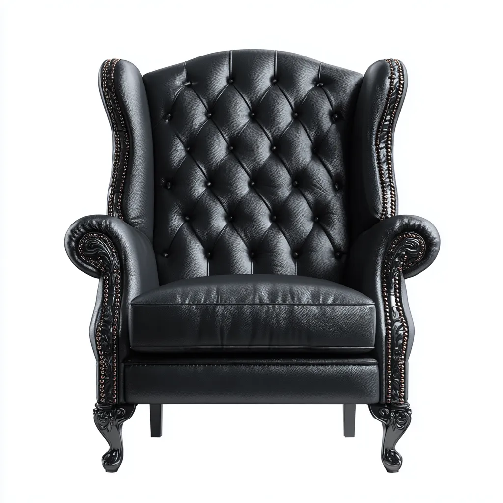 Poltrona Pelle 100x92x120 Cm - Nero - Adatta Per Soggiorno - Design Classico-Reststa