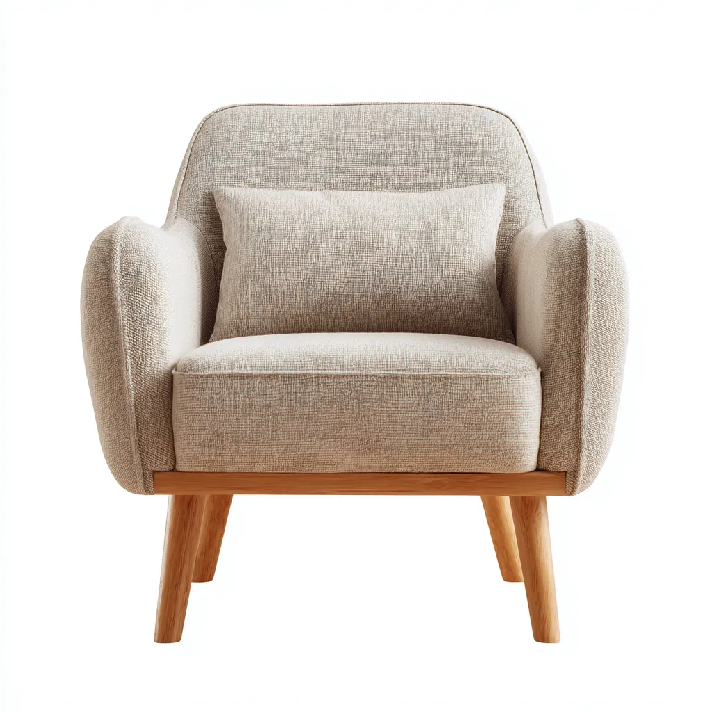 Poltrona Tessuto 80x76x88 Cm - Beige - Adatta Per Soggiorno - Design Moderno-Reststa