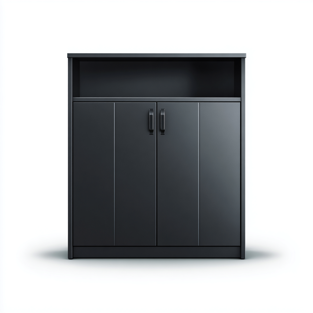 Armadietti Da Cucina In Legno 80X35X90 Cm - Nero Opaco - Con Vano Aperto - Stile Moderno - Per Cucina-Reststa