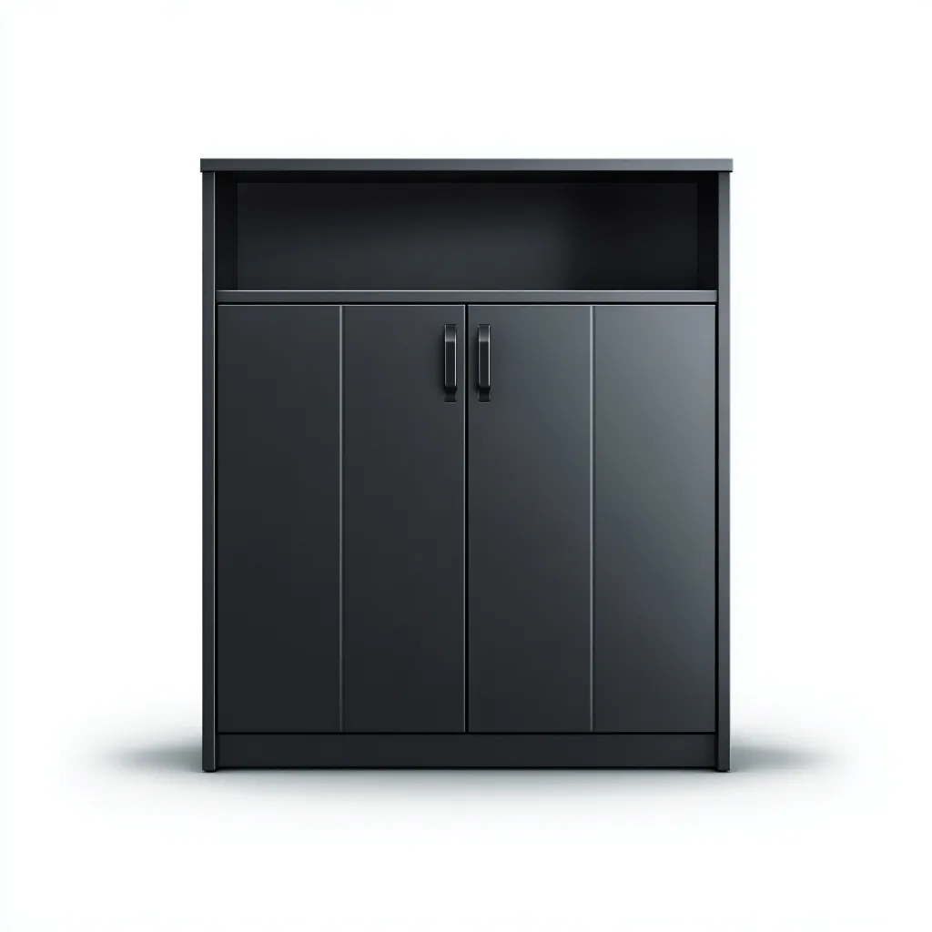 Armadietti Da Cucina In Legno 80X35X90 Cm - Nero Opaco - Con Vano Aperto - Stile Moderno - Per Cucina-Reststa