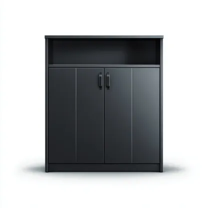 Armadietti Da Cucina In Legno 80X35X90 Cm - Nero Opaco - Con Vano Aperto - Stile Moderno - Per Cucina-Reststa