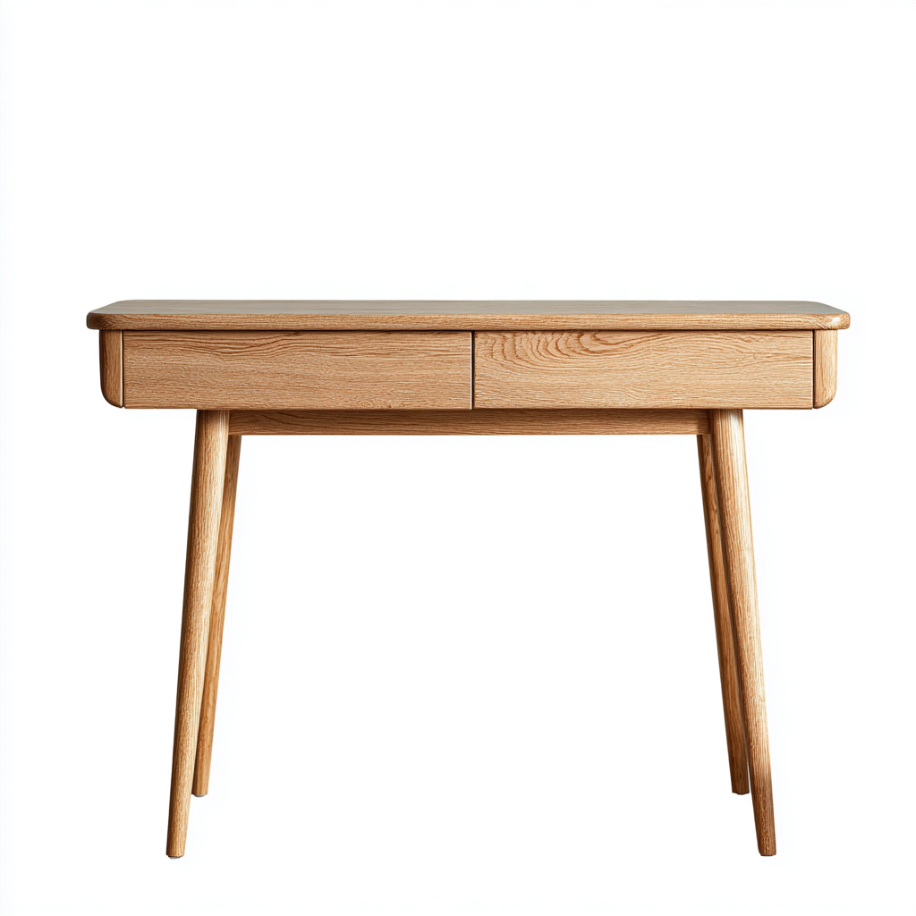 Scrivania In Legno Massello 108X48X75 Cm Color Legno Per Ufficio - Design Nordico-Reststa