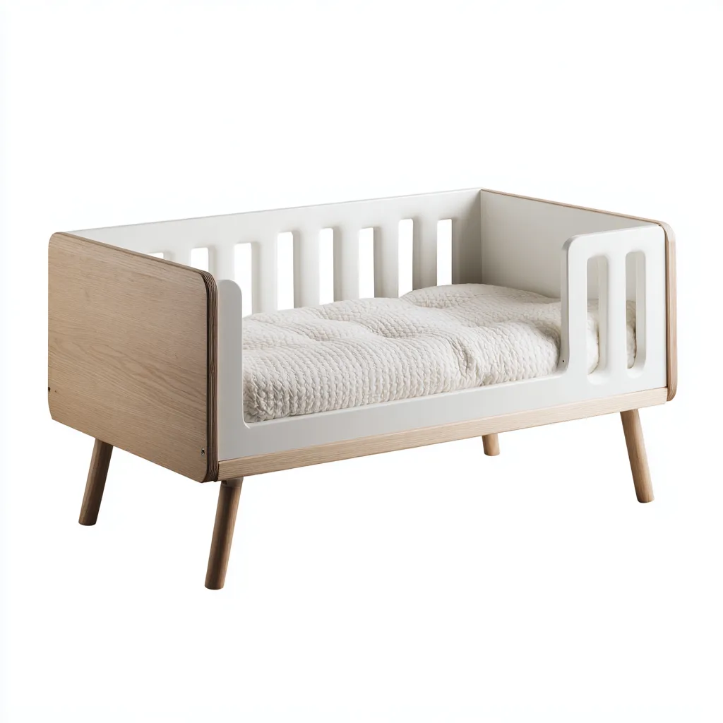 Letto Per Bambini In Legno 145x75x65 Cm - Bianco E Legno Naturale - Design Nordico-Reststa