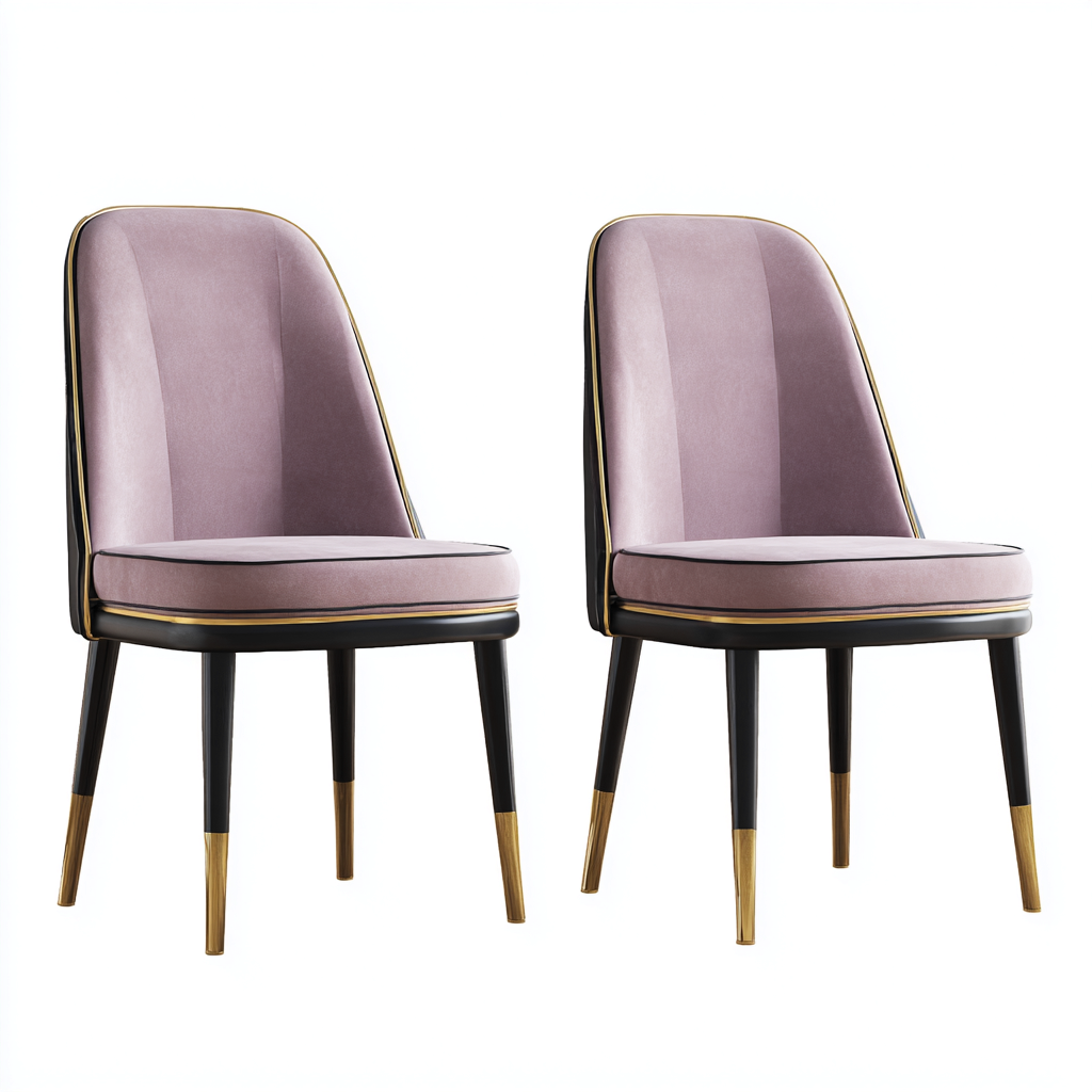 Sedia Da Pranzo In Velluto 50X55X90 Cm - Rosa Antico - Design Elegante Per Sala Da Pranzo-Reststa