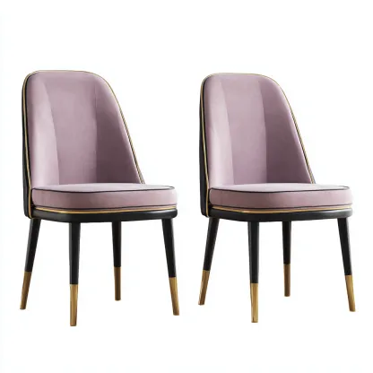 Sedia Da Pranzo In Velluto 50X55X90 Cm - Rosa Antico - Design Elegante Per Sala Da Pranzo-Reststa