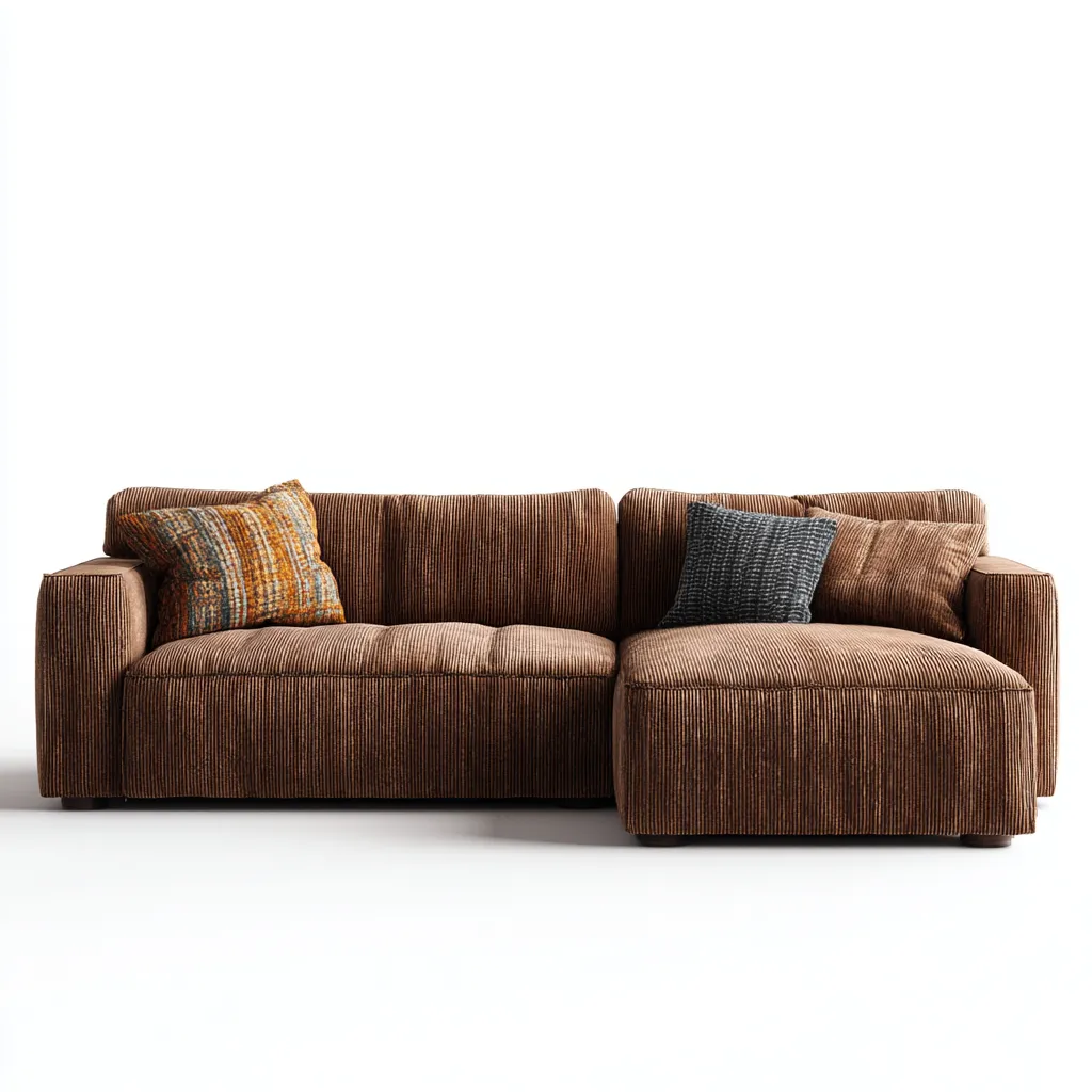 Divano Angolare Tessuto 259X163X82 Cm - Marrone - Adatto Per Soggiorno - Design Moderno-Reststa