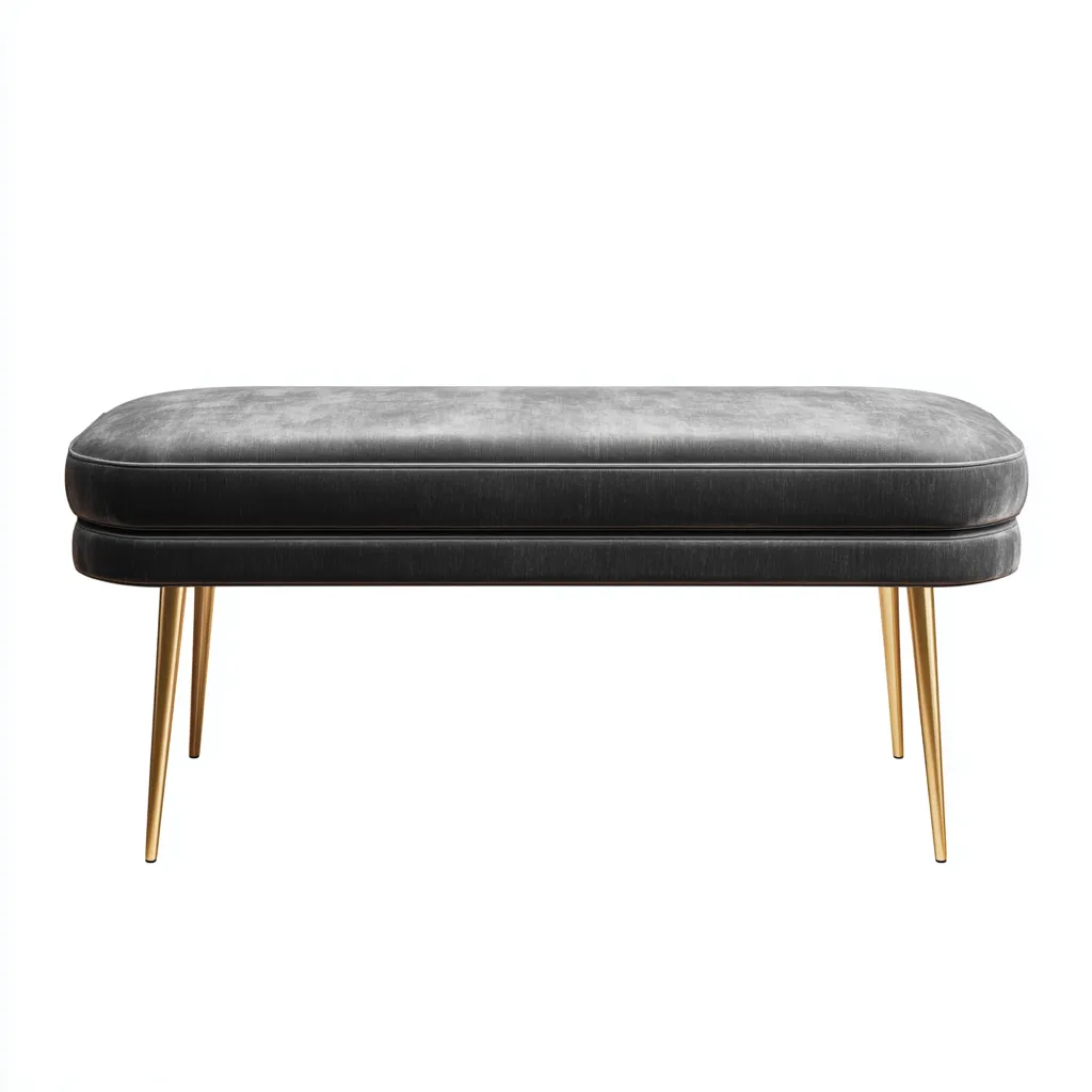 Panca Per Letto Imbottita Velluto 120x45x48 Cm - Grigio Scuro - Design Moderno-Reststa