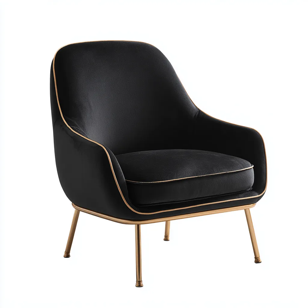 Poltrona Velluto 82x75x90 Cm - Nero - Adatta Per Soggiorno - Design Moderno-Reststa