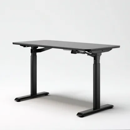 Scrivania In Metallo E Pannello 120x60x75 Cm Colore Nero - Tavolo Da Lavoro Fisso Per Ufficio-Reststa