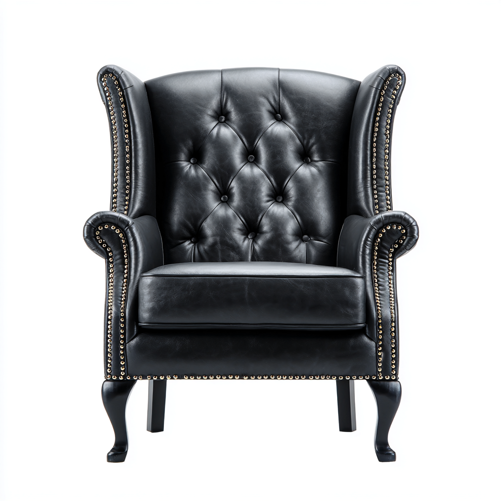 Poltrona Pelle 96x88x108 Cm - Nero - Adatta Per Soggiorno - Design Classico-Reststa