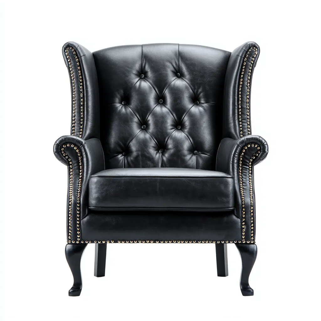 Poltrona Pelle 96x88x108 Cm - Nero - Adatta Per Soggiorno - Design Classico-Reststa