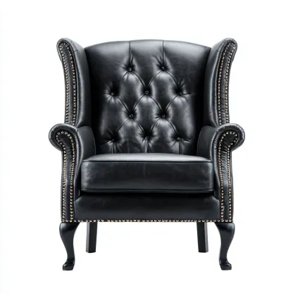 Poltrona Pelle 96x88x108 Cm - Nero - Adatta Per Soggiorno - Design Classico-Reststa