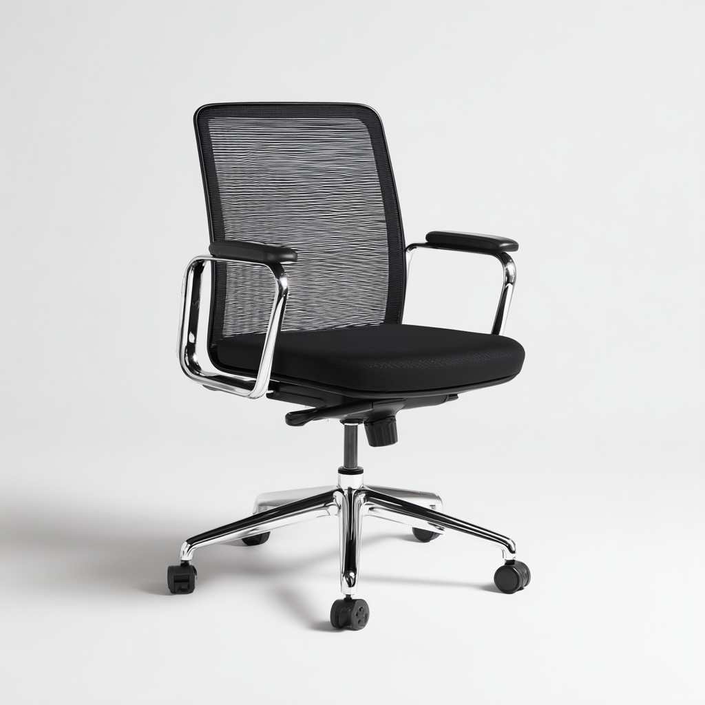 Sedia Da Ufficio In Rete 60x58x94 Cm Nera Per Ufficio - Design Ergonomico Traspirante-Reststa