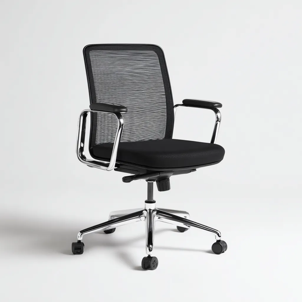 Sedia Da Ufficio In Rete 60x58x94 Cm Nera Per Ufficio - Design Ergonomico Traspirante-Reststa