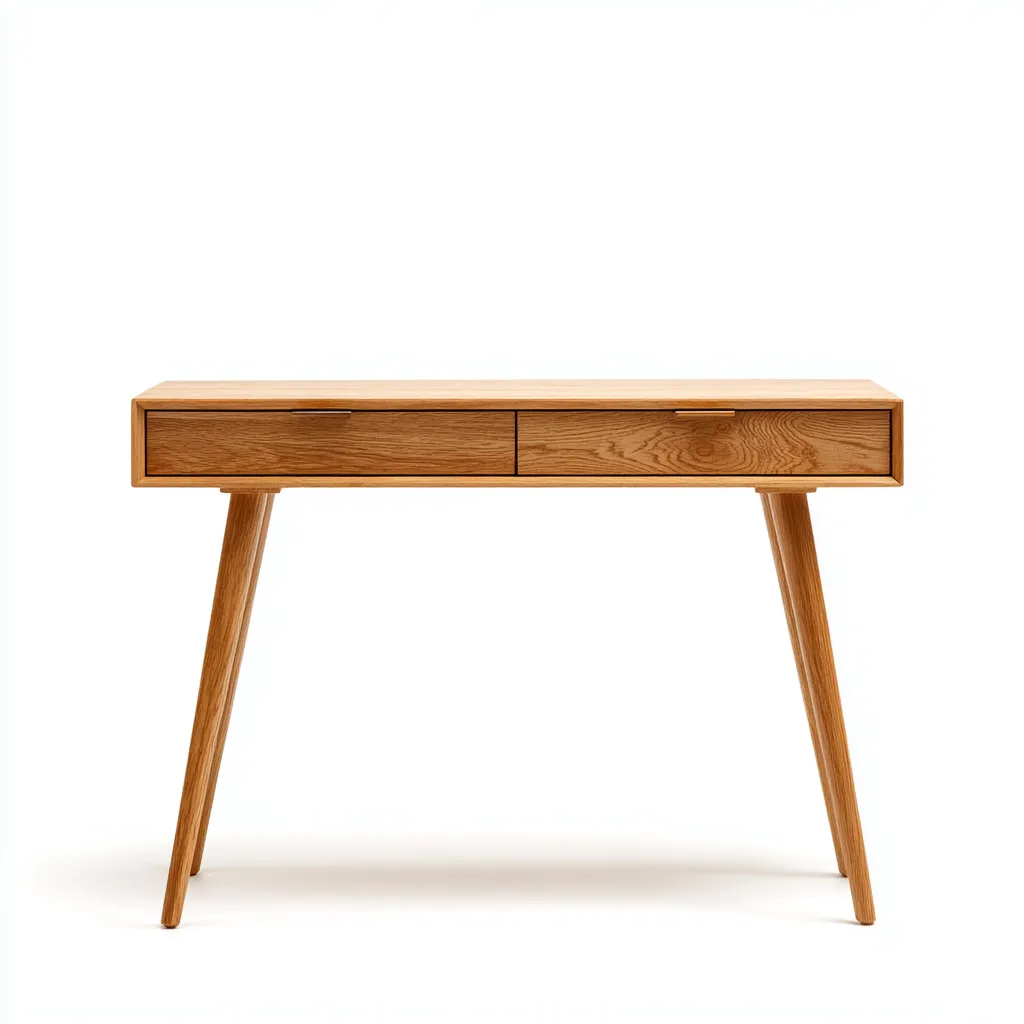 Scrivania In Legno Massello 108x45x78 Cm Colore Naturale - Tavolo Da Lavoro In Stile Scandinavo Per Ufficio-Reststa