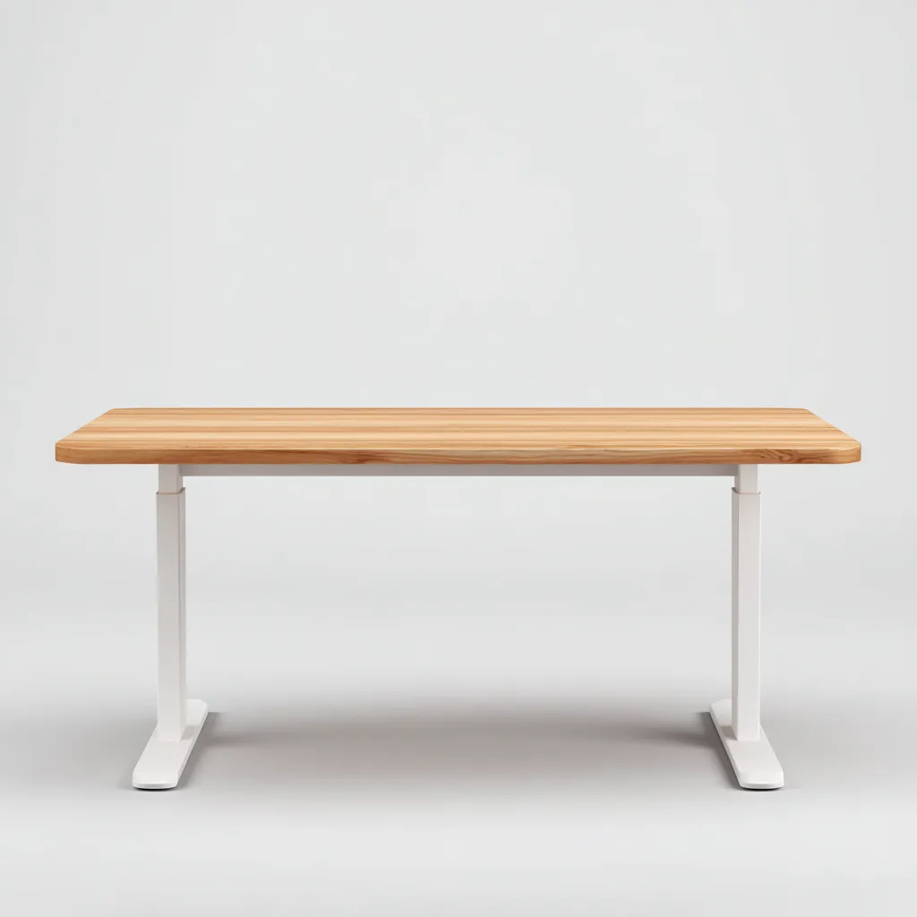 Scrivania In Metallo E Legno 120x60x75 Cm Rovere Chiaro-Bianco - Tavolo Da Lavoro Fisso Per Ufficio-Reststa