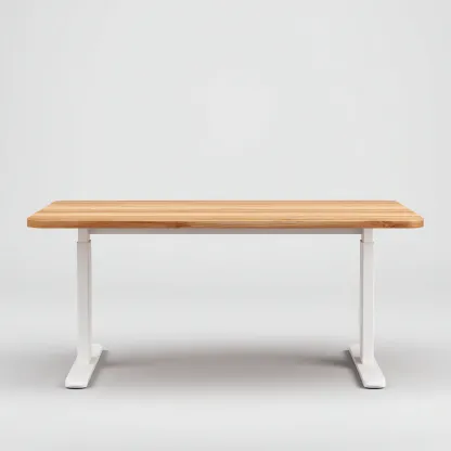 Scrivania In Metallo E Legno 120x60x75 Cm Rovere Chiaro-Bianco - Tavolo Da Lavoro Fisso Per Ufficio-Reststa