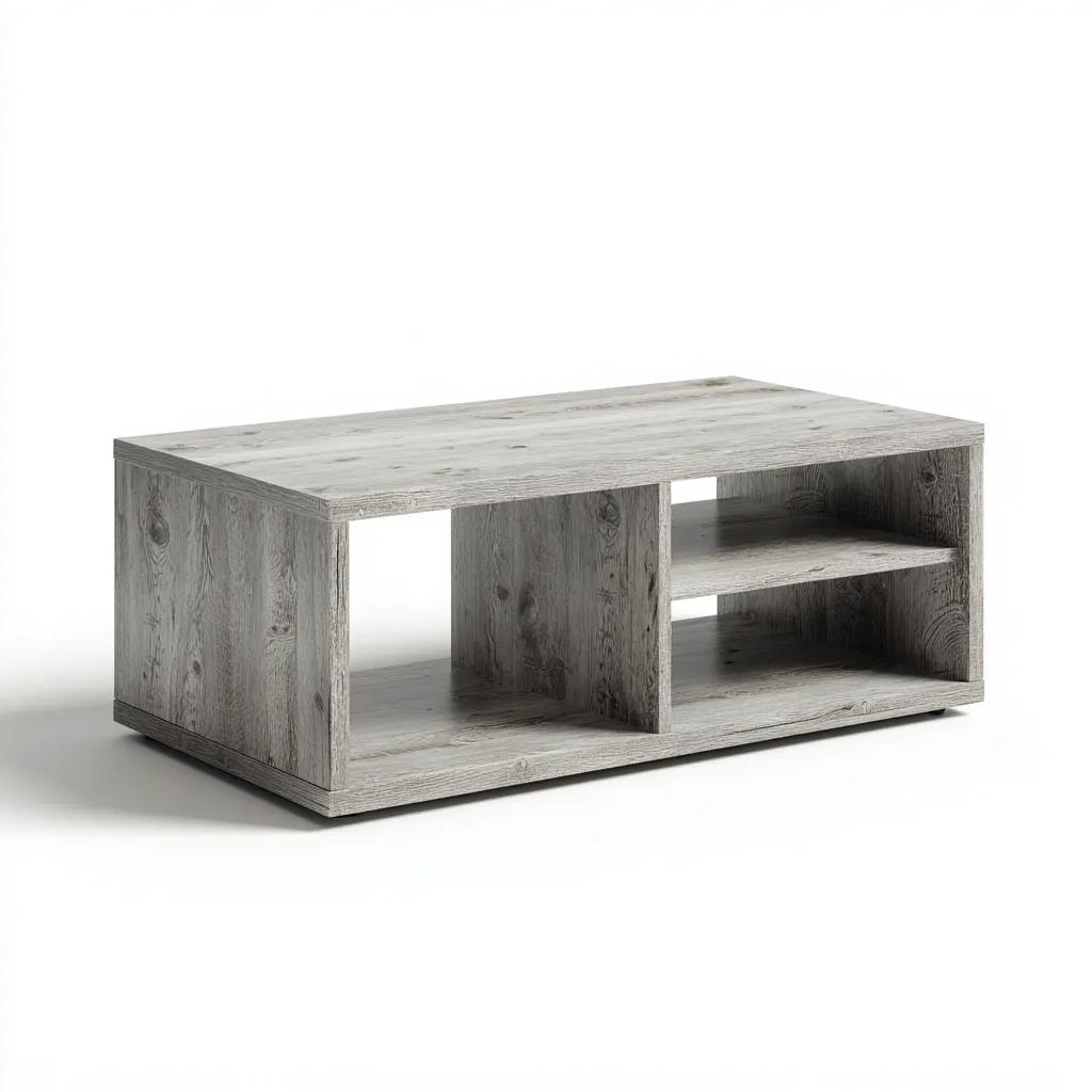 Tavolino Da Caffè Legno 110X55X42 Cm - Grigio Legno - Adeguato Per Soggiorno - Design Moderno-Reststa