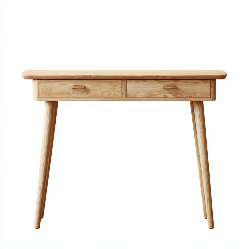 Scrivania In Legno Massello 110X50X76 Cm Color Legno Per Ufficio - Design Nordico-Reststa