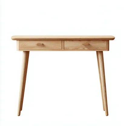 Scrivania In Legno Massello 110X50X76 Cm Color Legno Per Ufficio - Design Nordico-Reststa