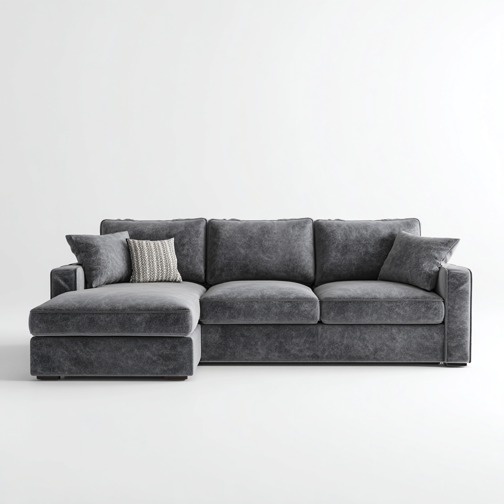 Divano Angolare Tessuto 265X160X85 Cm - Grigio Scuro - Adatto Per Soggiorno - Design Moderno-Reststa