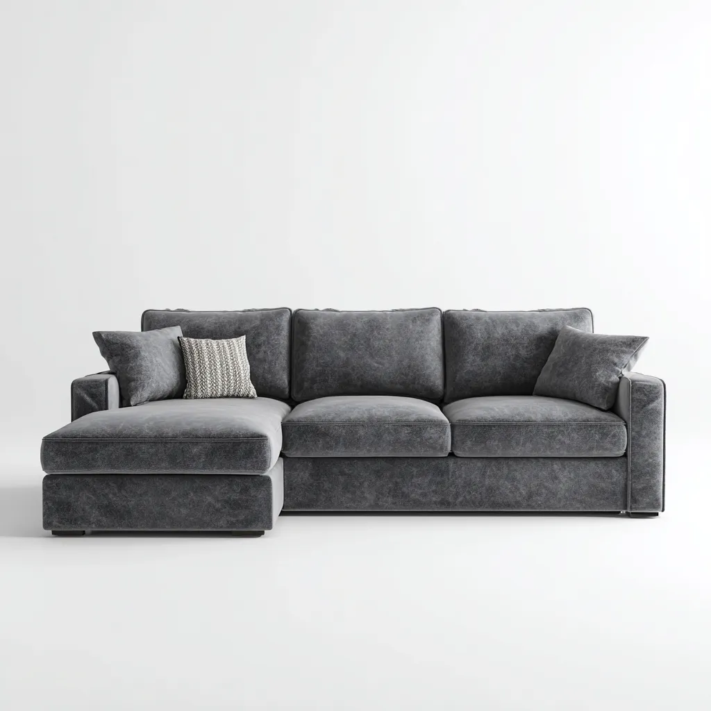 Divano Angolare Tessuto 265X160X85 Cm - Grigio Scuro - Adatto Per Soggiorno - Design Moderno-Reststa