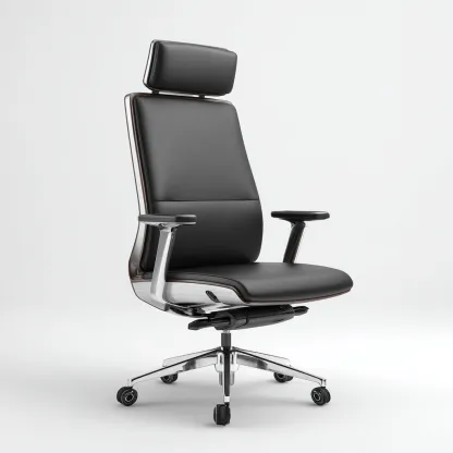 Sedia Da Ufficio In Pelle 70X66X132 Cm Nera Per Ufficio - Design Ergonomico-Reststa