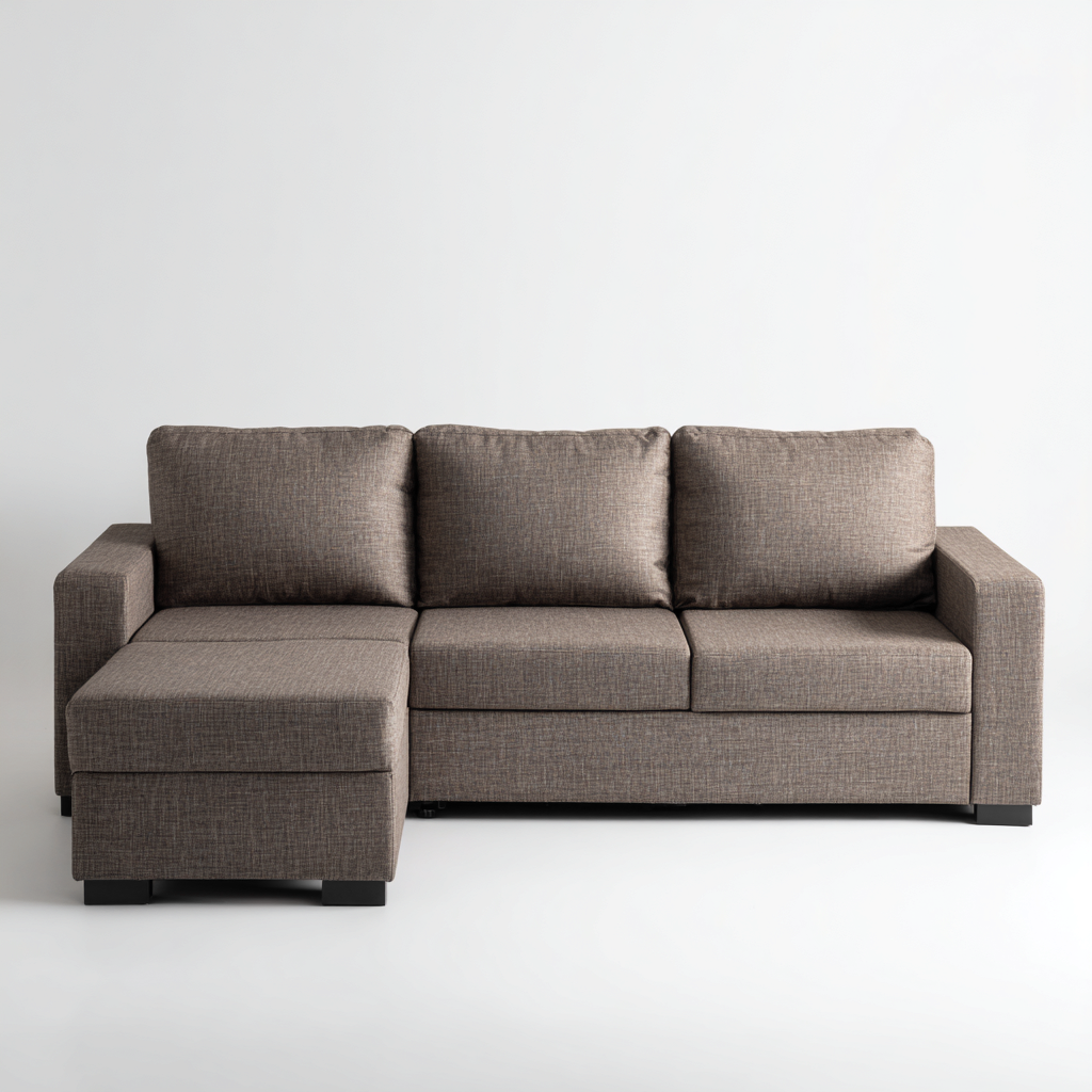 Divano Angolare Tessuto 232X150X86 Cm - Marrone - Adatto Per Soggiorno - Design Moderno-Reststa