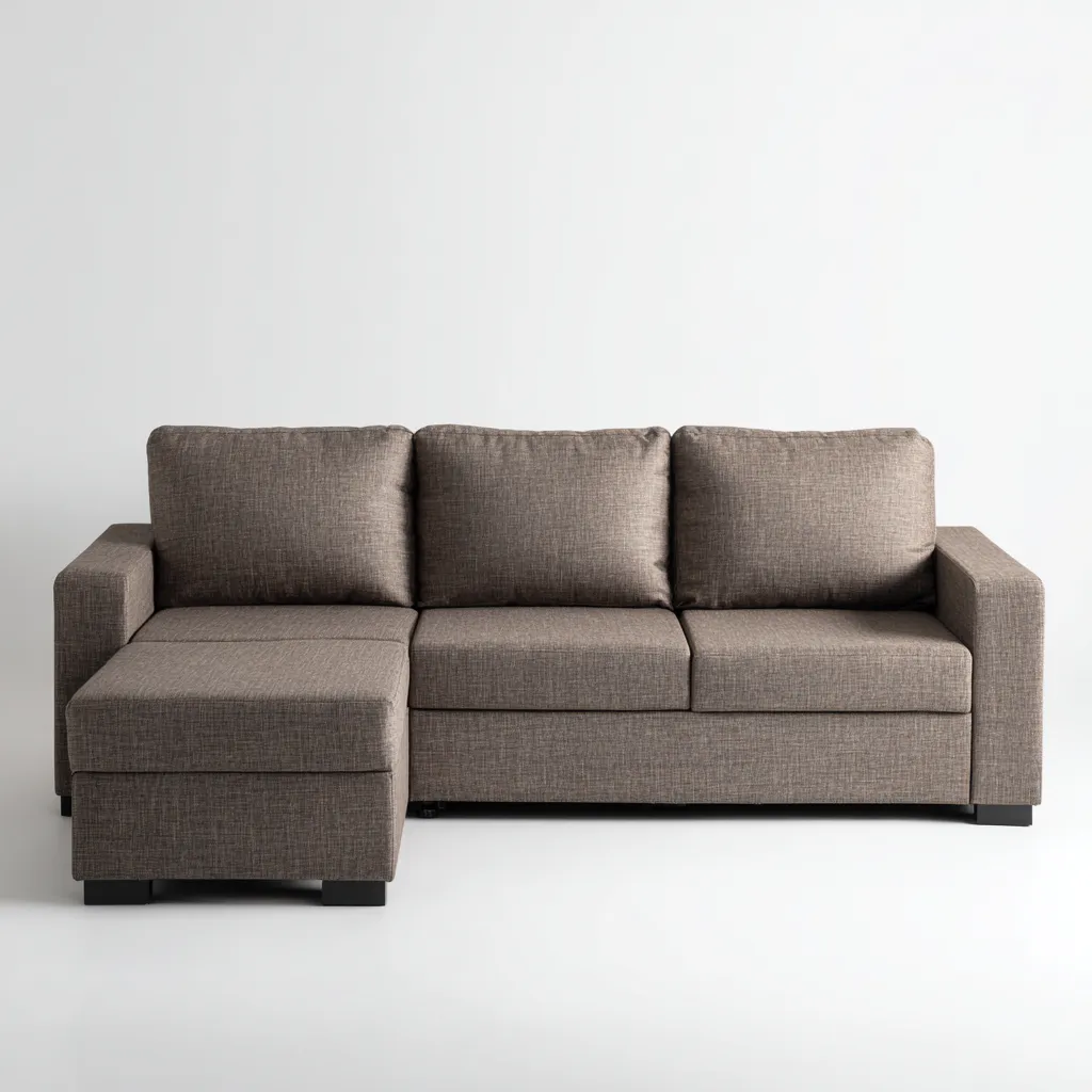 Divano Angolare Tessuto 232X150X86 Cm - Marrone - Adatto Per Soggiorno - Design Moderno-Reststa