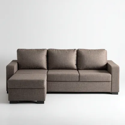 Divano Angolare Tessuto 232X150X86 Cm - Marrone - Adatto Per Soggiorno - Design Moderno-Reststa